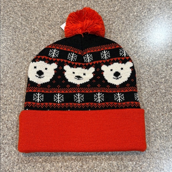 Coca-Cola Polar Bear Pom Beanie, Black/Red, Size OS, NWT! - Picture 2 of 2